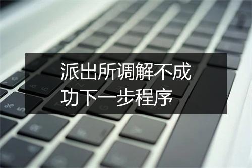 派出所调解不成功下一步程序
