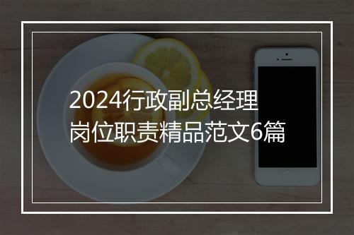 2024行政副总经理岗位职责精品范文6篇