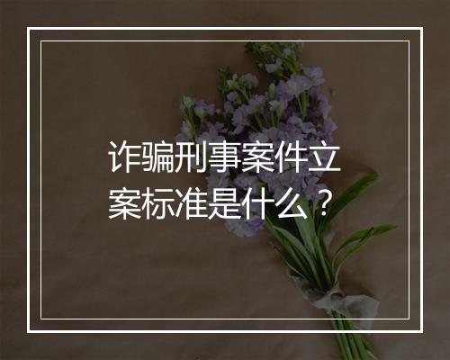 诈骗刑事案件立案标准是什么？