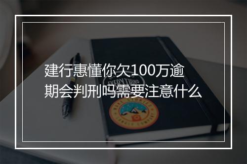 建行惠懂你欠100万逾期会判刑吗需要注意什么
