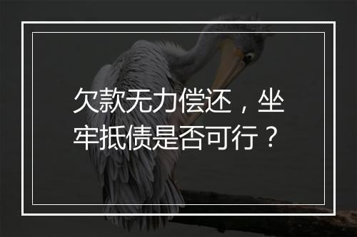 欠款无力偿还，坐牢抵债是否可行？
