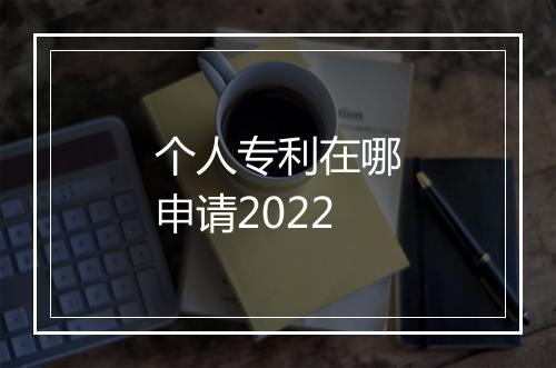 个人专利在哪申请2022