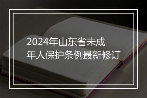 2024年山东省未成年人保护条例最新修订