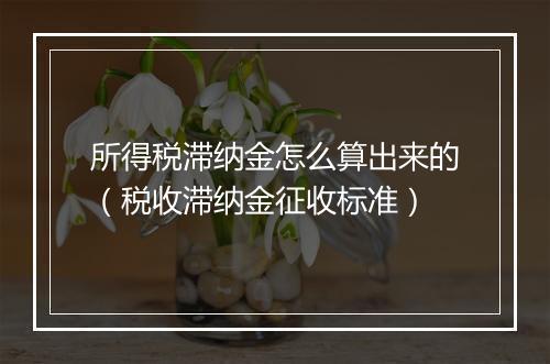 所得税滞纳金怎么算出来的（税收滞纳金征收标准）