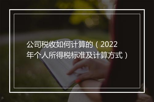 公司税收如何计算的（2022年个人所得税标准及计算方式）