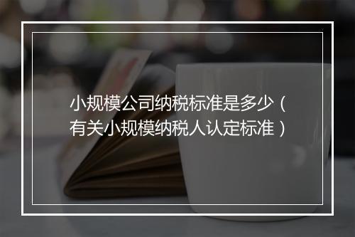 小规模公司纳税标准是多少（有关小规模纳税人认定标准）