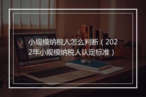 小规模纳税人怎么判断（2022年小规模纳税人认定标准）