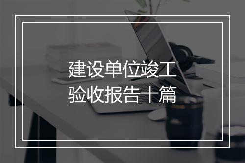 建设单位竣工验收报告十篇