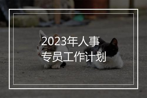 2023年人事专员工作计划