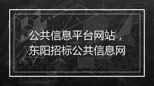 公共信息平台网站，东阳招标公共信息网