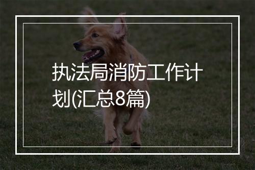 执法局消防工作计划(汇总8篇)