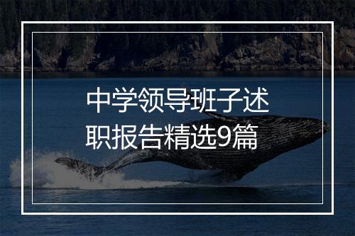 中学领导班子述职报告精选9篇