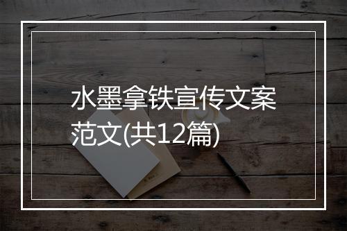 水墨拿铁宣传文案范文(共12篇)
