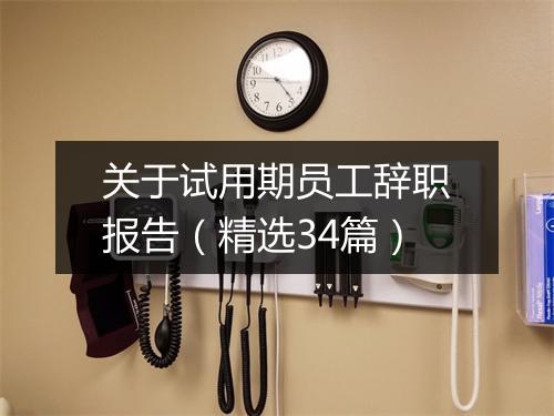 关于试用期员工辞职报告（精选34篇）