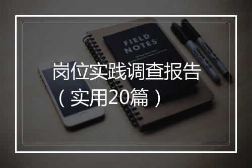 岗位实践调查报告（实用20篇）