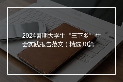 2024暑期大学生“三下乡”社会实践报告范文（精选30篇）