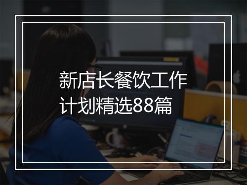 新店长餐饮工作计划精选88篇