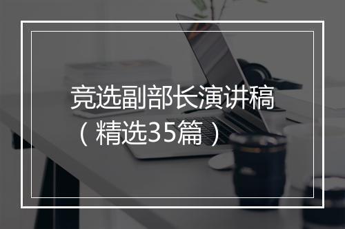 竞选副部长演讲稿（精选35篇）