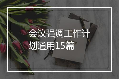 会议强调工作计划通用15篇