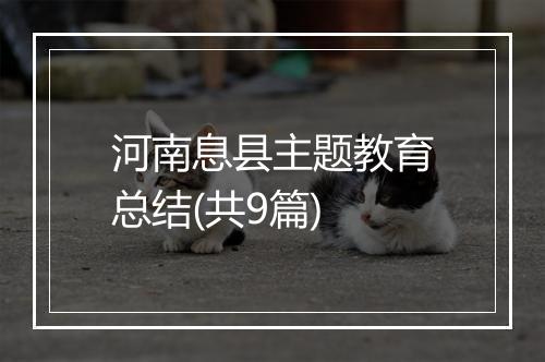 河南息县主题教育总结(共9篇)