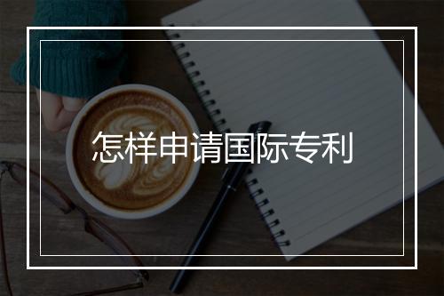 怎样申请国际专利