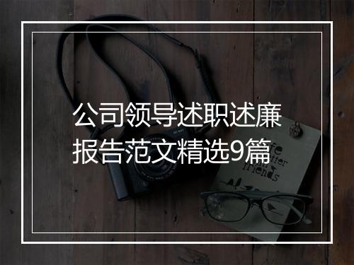公司领导述职述廉报告范文精选9篇