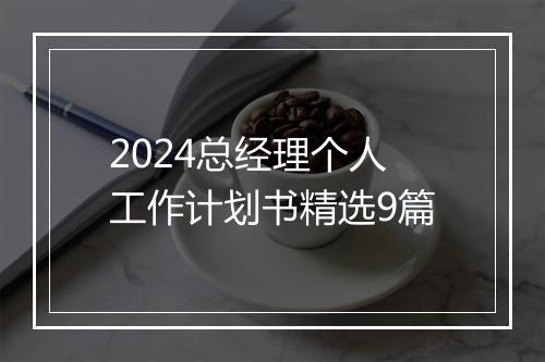 2024总经理个人工作计划书精选9篇