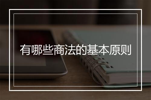 有哪些商法的基本原则