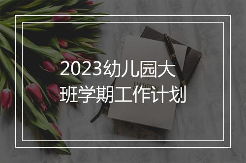 2023幼儿园大班学期工作计划
