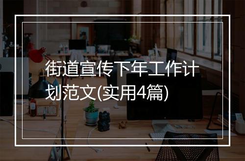 街道宣传下年工作计划范文(实用4篇)
