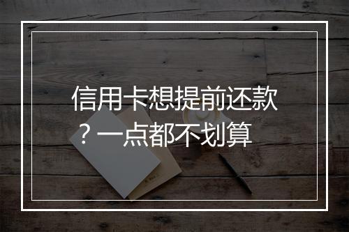 信用卡想提前还款？一点都不划算