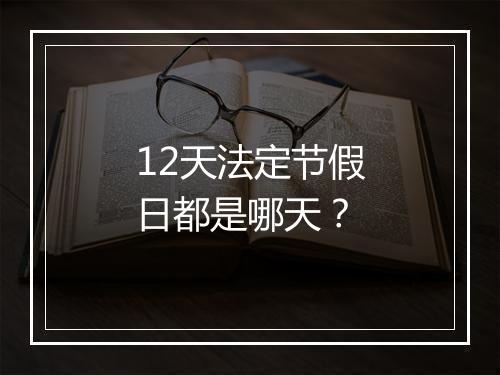 12天法定节假日都是哪天？