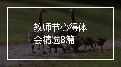 教师节心得体会精选8篇