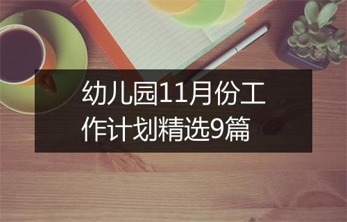 幼儿园11月份工作计划精选9篇
