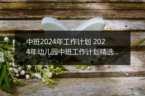 中班2024年工作计划 2024年幼儿园中班工作计划精选8篇