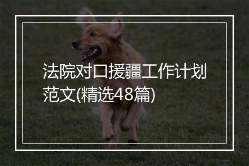 法院对口援疆工作计划范文(精选48篇)