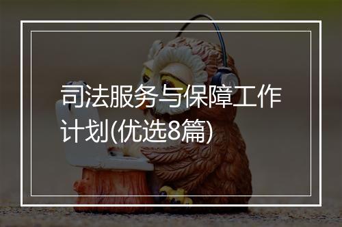司法服务与保障工作计划(优选8篇)