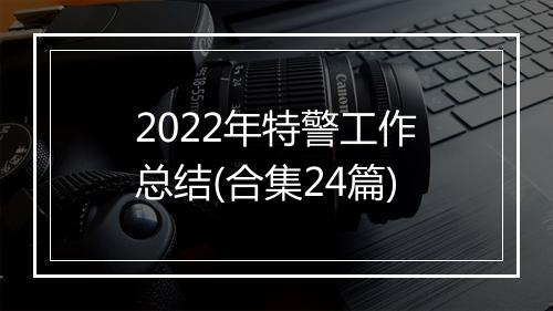 2022年特警工作总结(合集24篇)