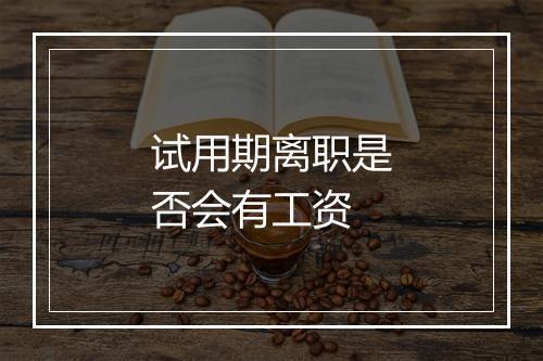 试用期离职是否会有工资