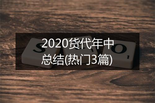 2020货代年中总结(热门3篇)