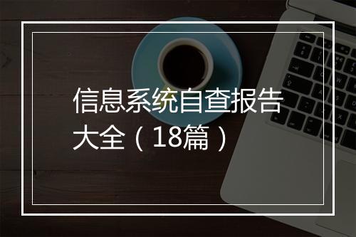 信息系统自查报告大全（18篇）