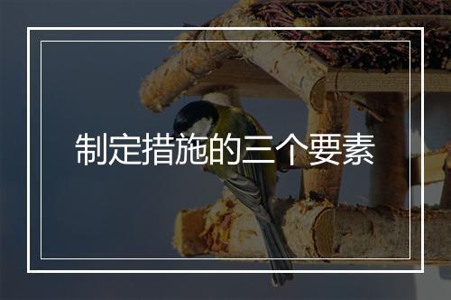 制定措施的三个要素