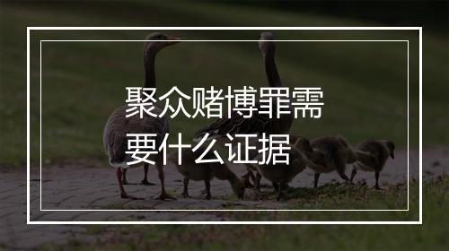 聚众赌博罪需要什么证据