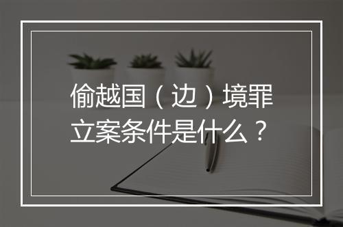 偷越国（边）境罪立案条件是什么？