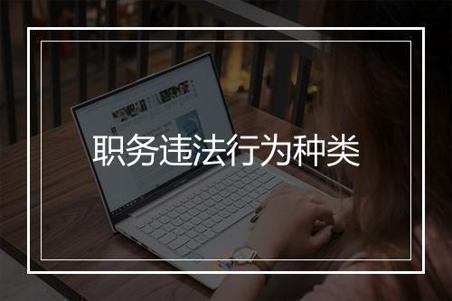 职务违法行为种类