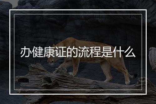 办健康证的流程是什么