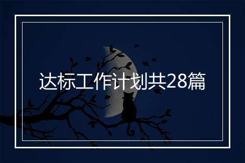 达标工作计划共28篇