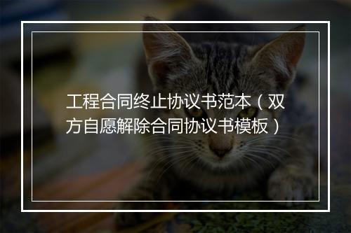 工程合同终止协议书范本（双方自愿解除合同协议书模板）