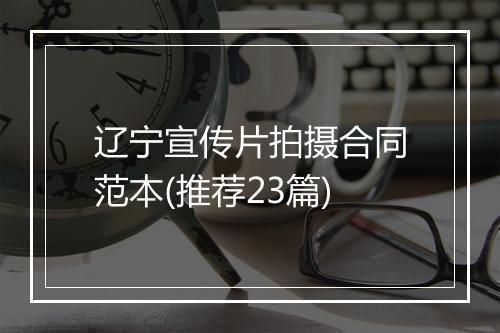 辽宁宣传片拍摄合同范本(推荐23篇)