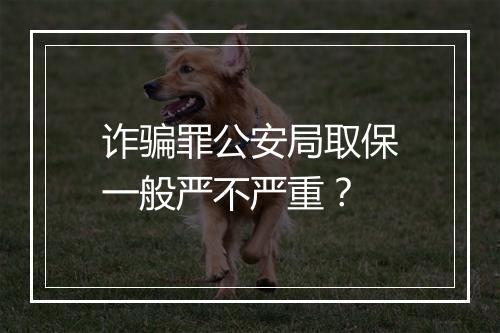 诈骗罪公安局取保一般严不严重？